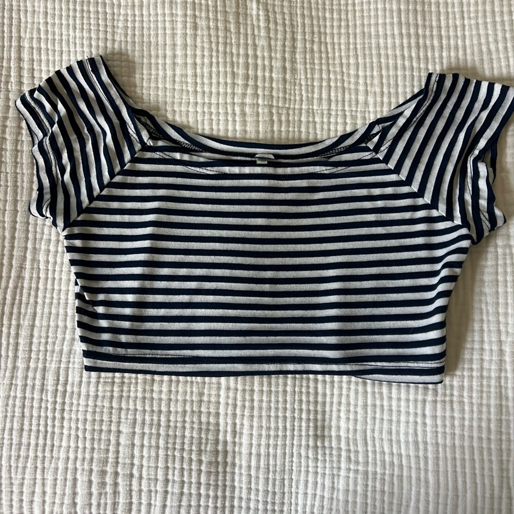 Striped Black and White Women's Top